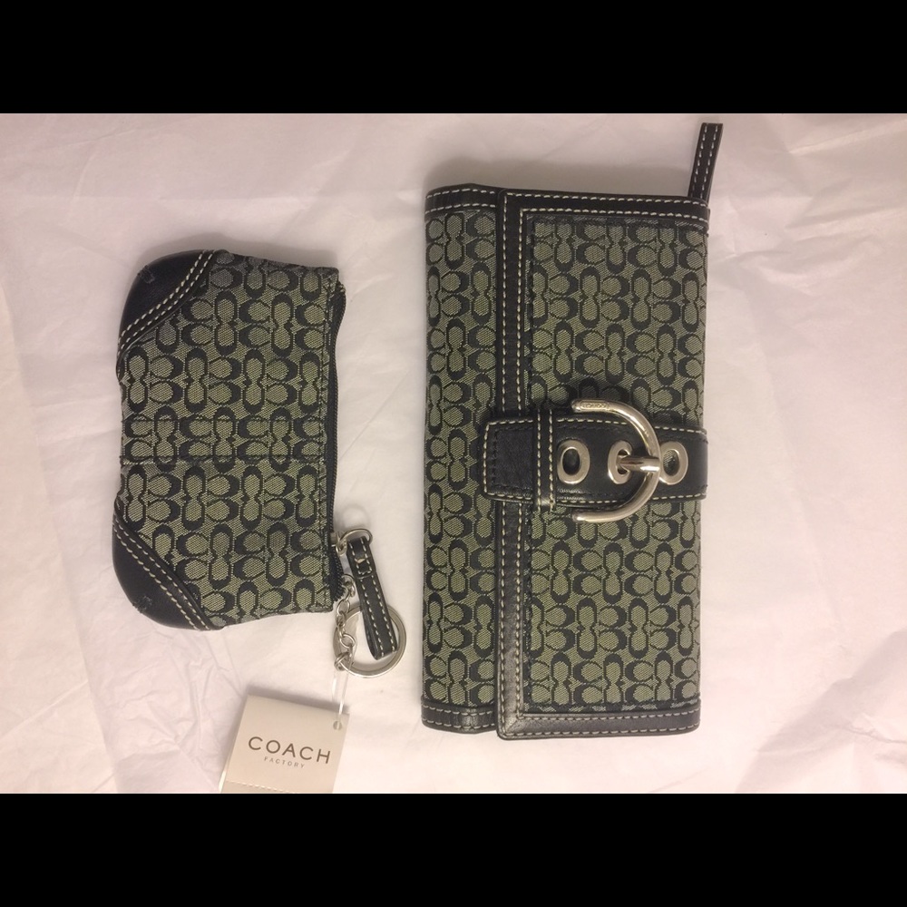 Vintage Coach Wallet and Coin Pouch 2-piece GUC